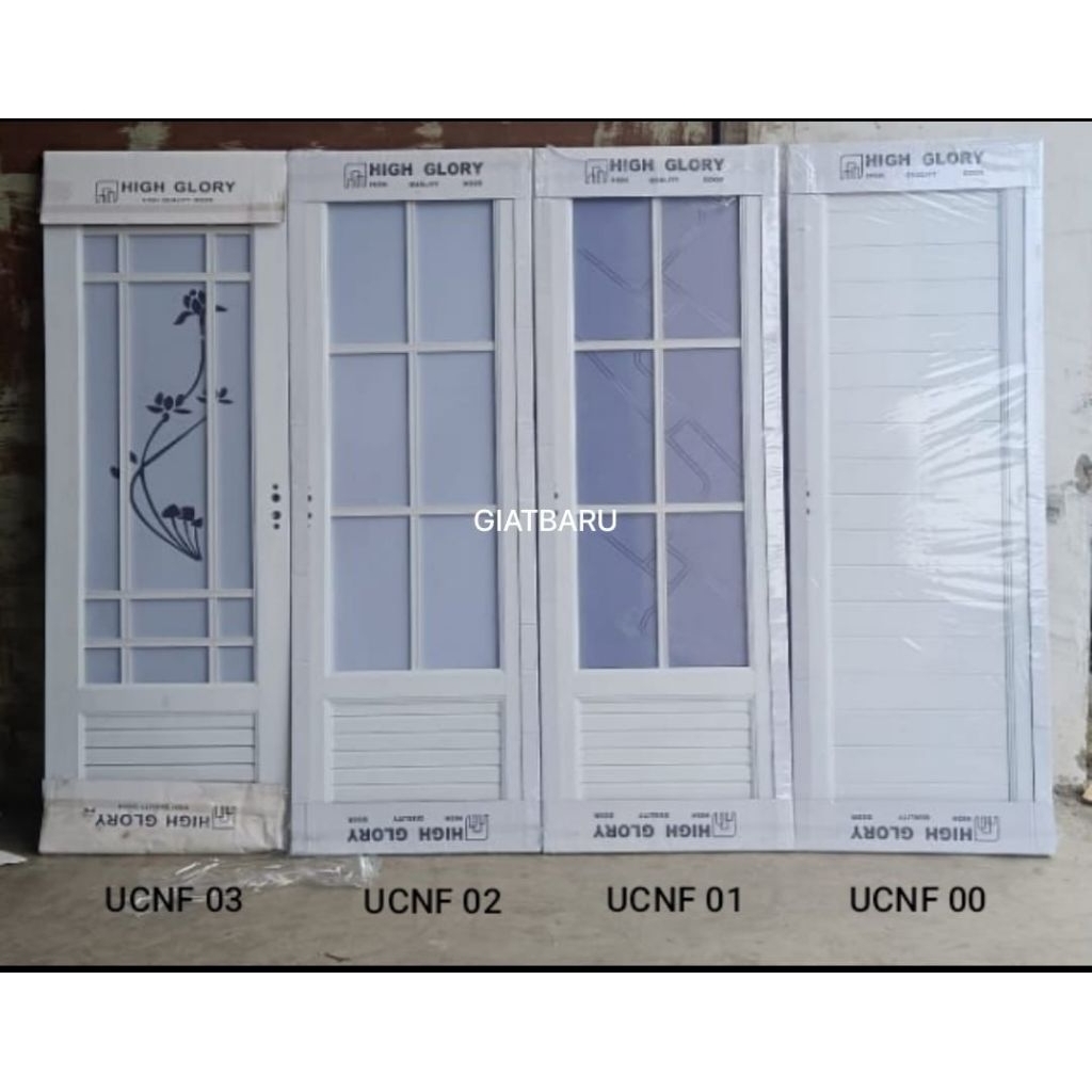 Pintu Aluminium Cermin Kamar Mandi Lengkap Engsel Kunci 70x200cm Motif Minimalis