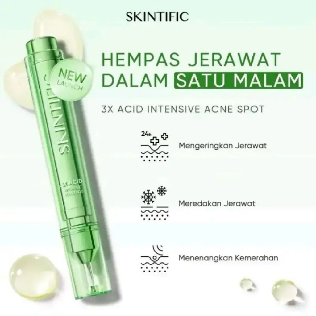 (Preloved) SKINTIFIC - 3X Acid Intensive Acne Spot Gel 11g | Acne Treatment Spot Gel Acne Spot Dark 