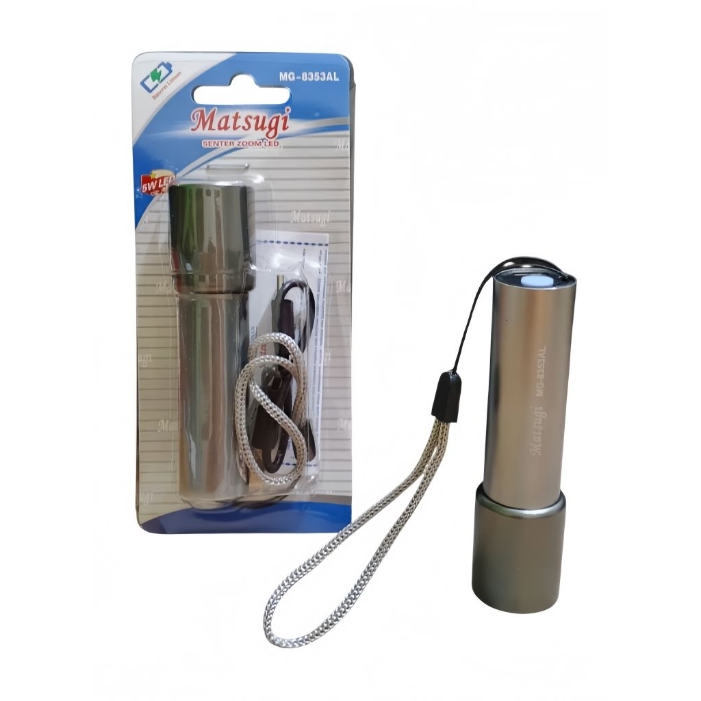 Senter tangan mini zoom Matsugi MG-8353L 5watt cahaya putih super terang/Senter mini zoom tangan bag