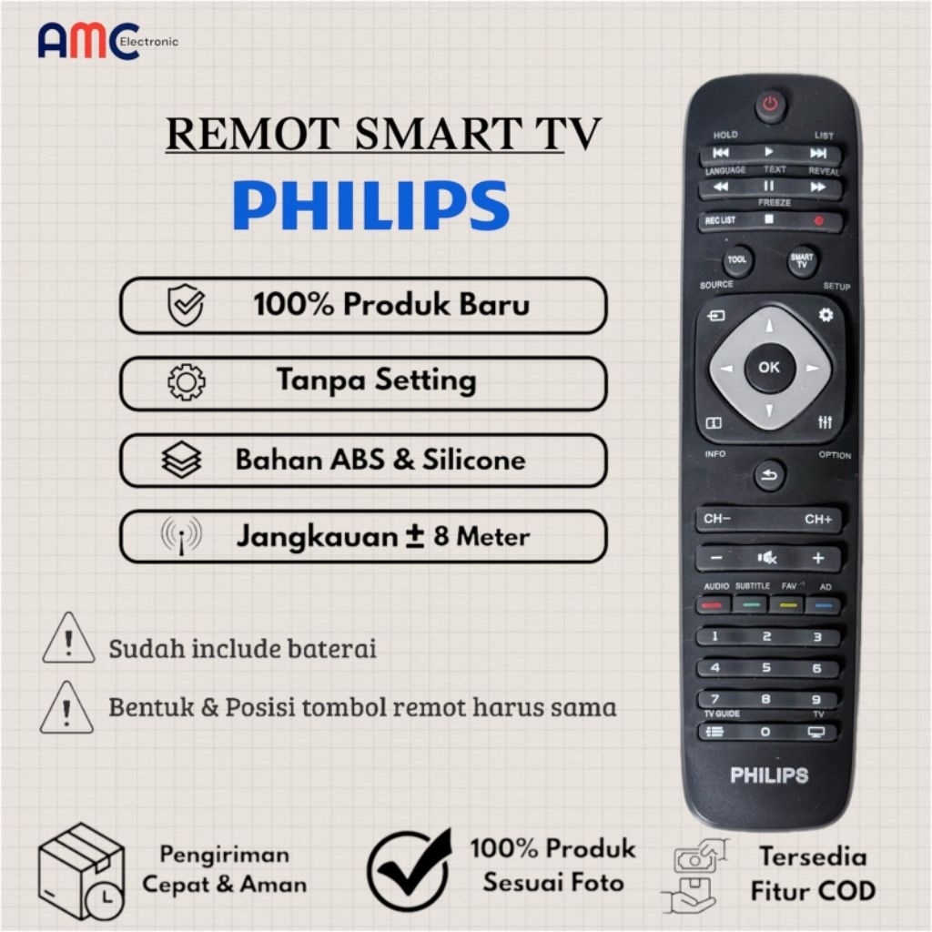 PHILIPS remot smart tv led philips