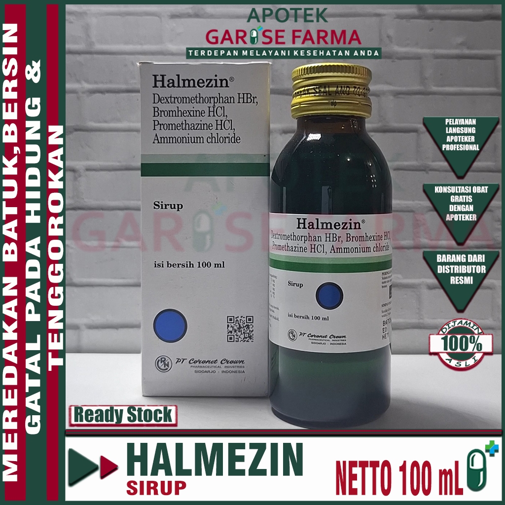 HALMEZIN SIRUP 100 ML MEMBANTU MEREDAKAN BATUK KERING DAN BERDAHAK