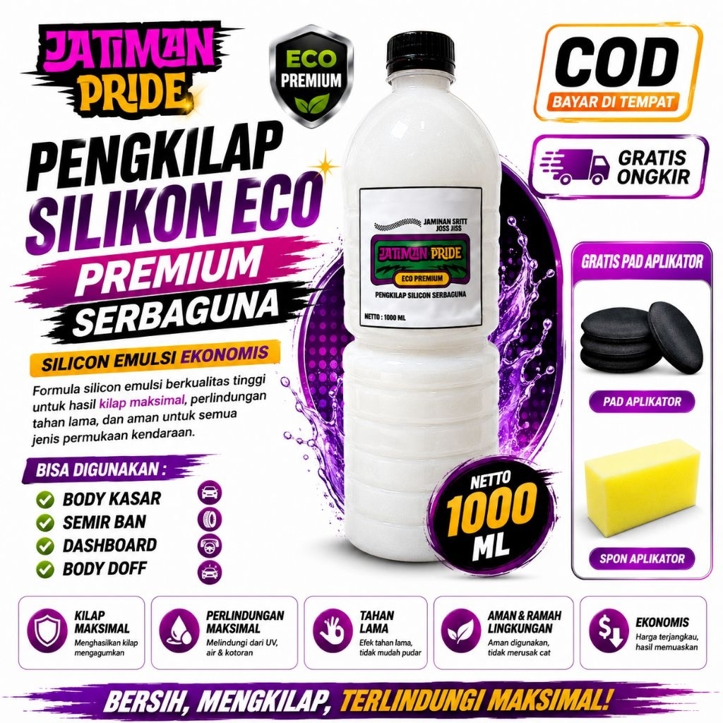 JATIMAN PRIDE SEMIR BAN & PENGKILAP EKONOMIS 1000 ML pengkilap serbaguna wax semir ban ORI ECO + Spo