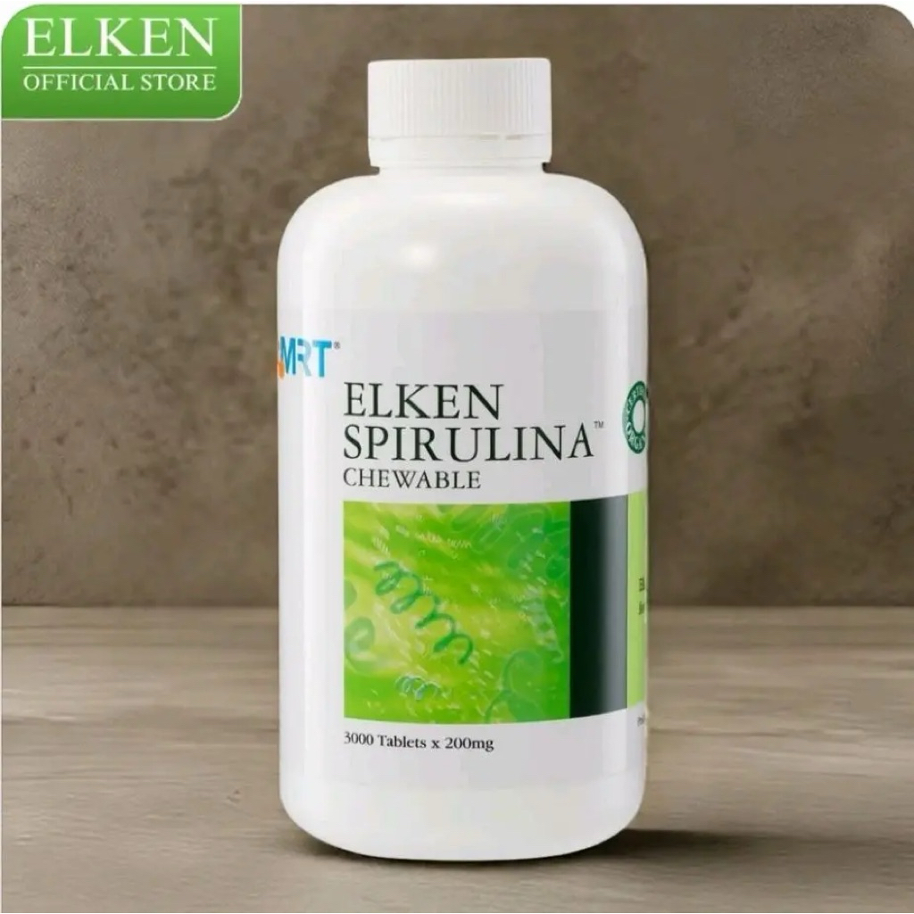 Elken Spirulina 3000 Tablet Original 100% | Detox Racun Tubuh | Tingkatkan Imun | BPOM Resmi