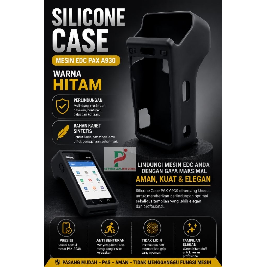 Silicone Case mesin Pax A930 warna Hitam