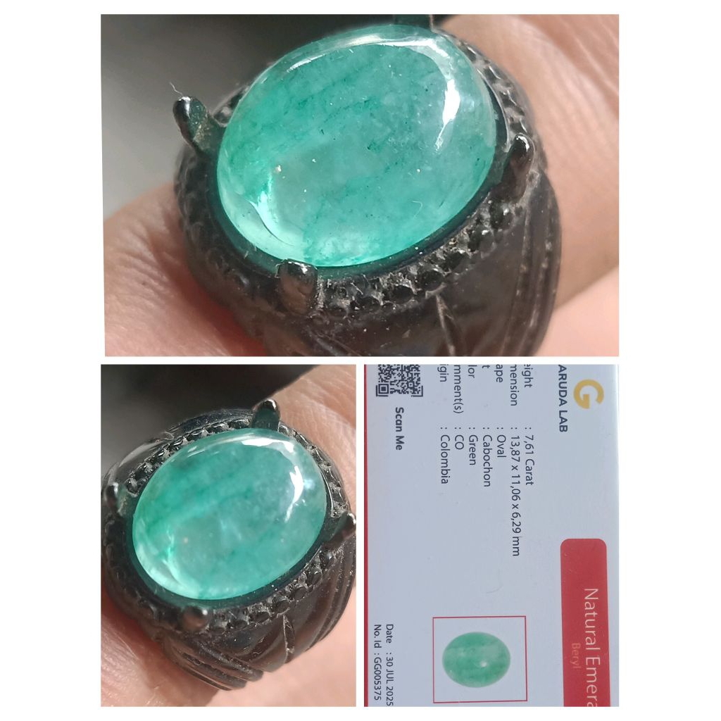 natural zamrud Colombia bersertifikat