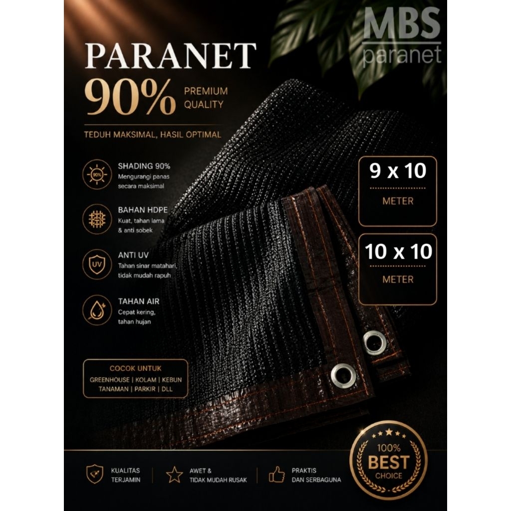 PARANET HDPE 90% ANTI UV DAN HUJAN UKURAN ( 9X10-10X10 )