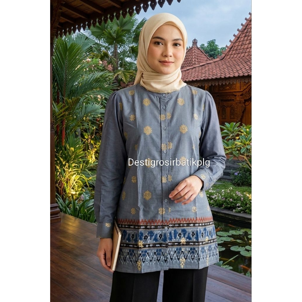 tunik blongket songket katun kombinasi toyobo