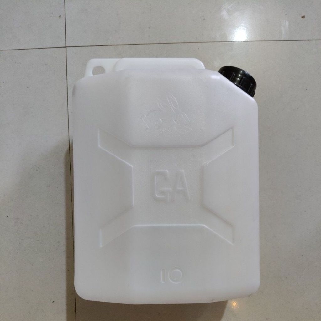 Jerigen Plastik Putih 10 Liter - Tutup Ganda, Bahan Tebal, Tahan Lama