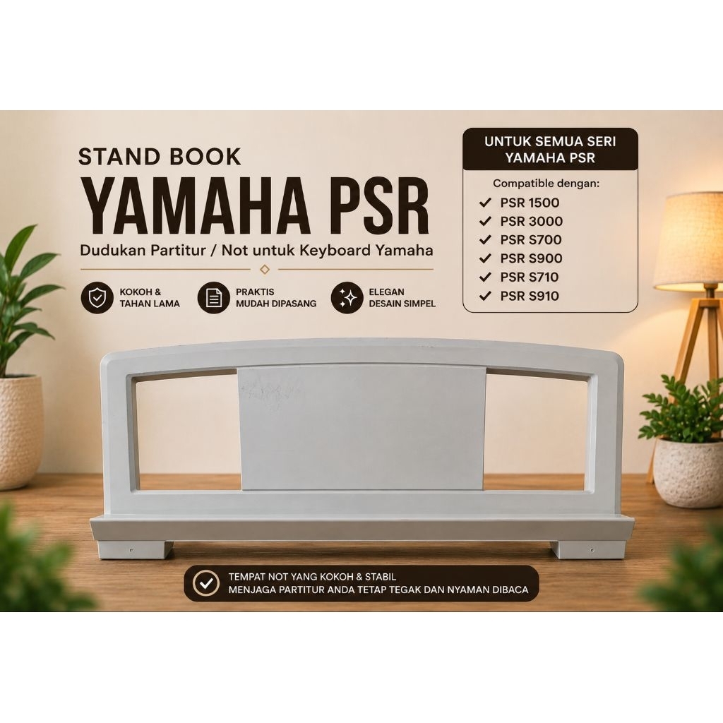 Stand book Keyboard Yamaha Putih seri PSR 1500, 3000, s700, s900, s710, s910