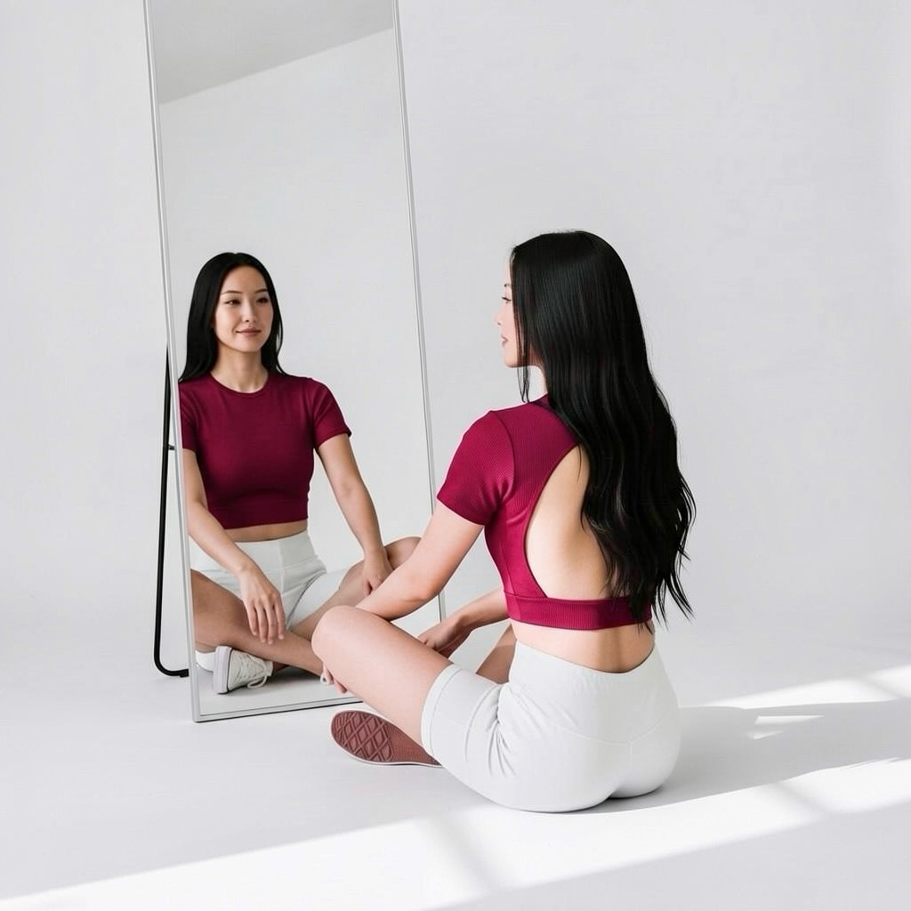 Crop Top Backless Sora Lengan Pendek | Top Backless Slimfit Women Korean