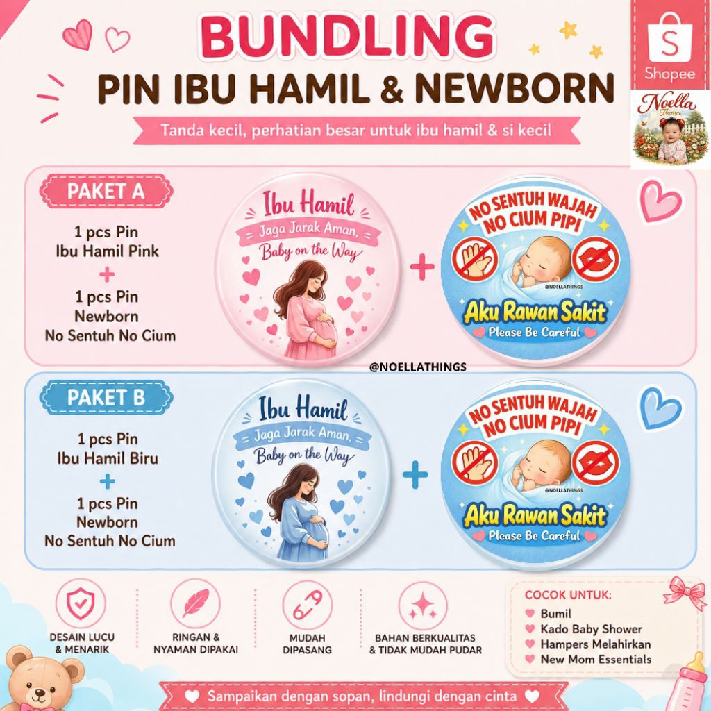 Bundling Pin Ibu Hamil & Pin Bayi Newborn