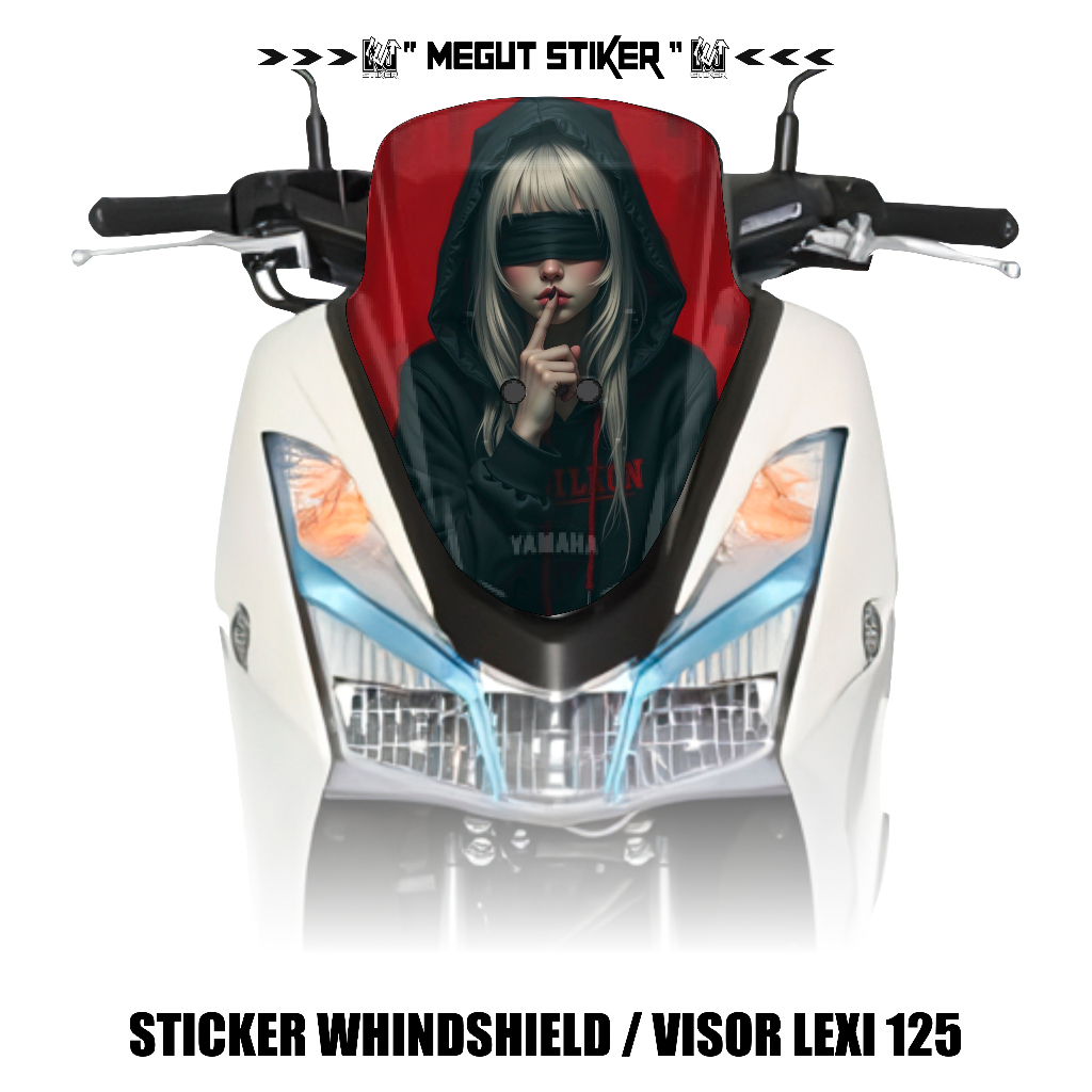STICKER DECAL VISOR LEXI 125 KEREN - STIKER WHINDSHIELD - KACA DEPAN MOTOR LEXI motorcycle