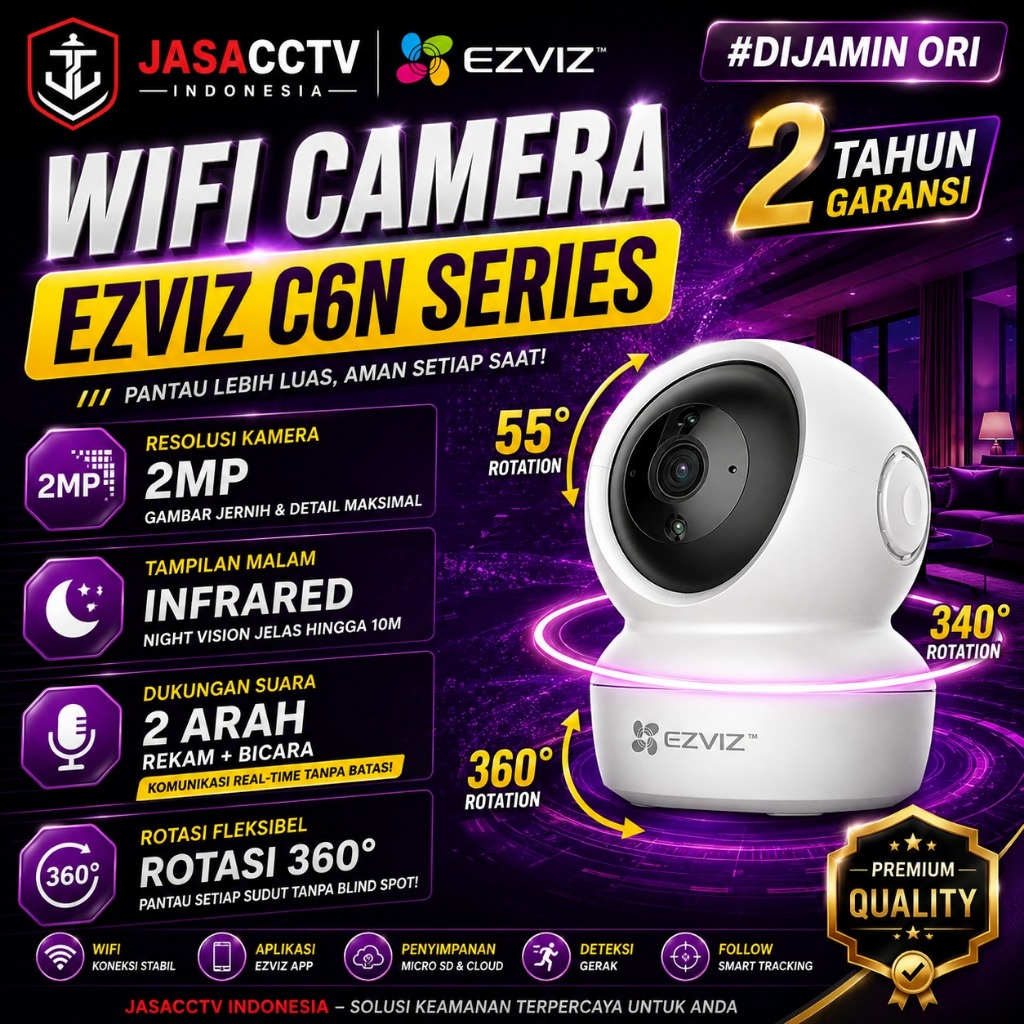 CCTV WIRELESS WIFI KAMERA IP CAMERA EZVIZ C6N 1080p 2MP