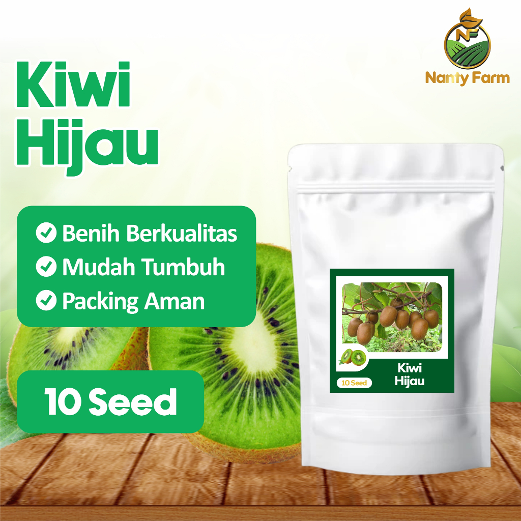Benih Biji Buah Kiwi Hijau Green Kiwi 10 Biji