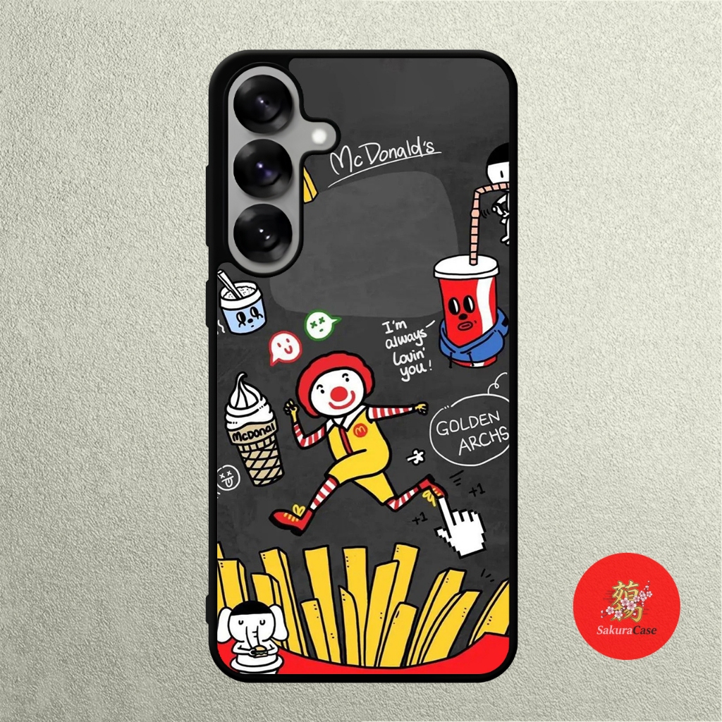Case SAMSUNG A57 A56 A37 A36 A50 A50 A51 A52 A53 A54 A55 Rubber Softcase McDonald doodle
