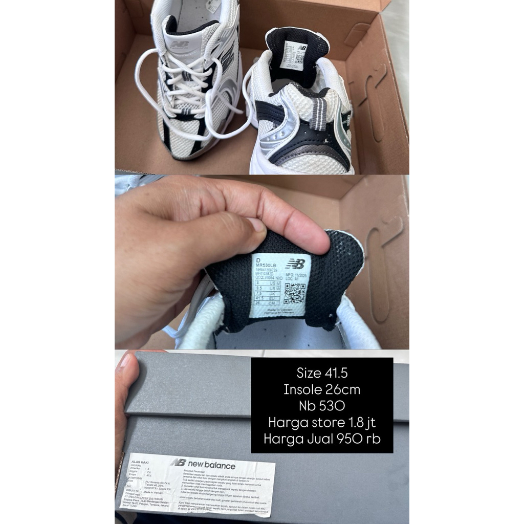 NB 530 ORIGINAL BNIB SIZE 41.5 SEPATU OLAHRAGA RUNNING NEW BALANCE NB 530