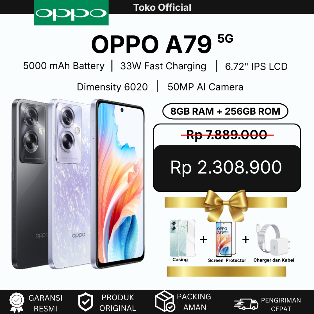 OPPO A79 5G RAM 8/256GB Original Resmi Indonesia NFC Ready Stock COD Murah