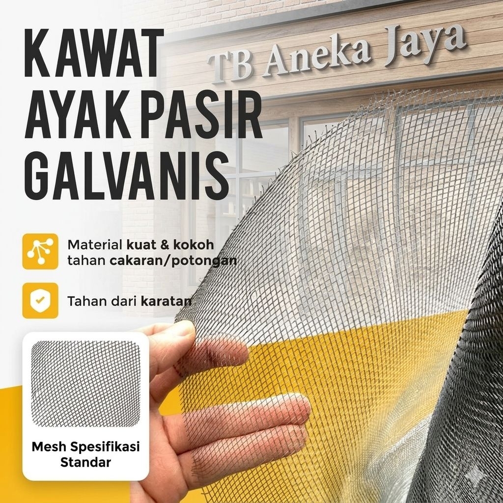 kawat Ayakan Pasir Putih Galvanis Tinggi 90cm per Meter