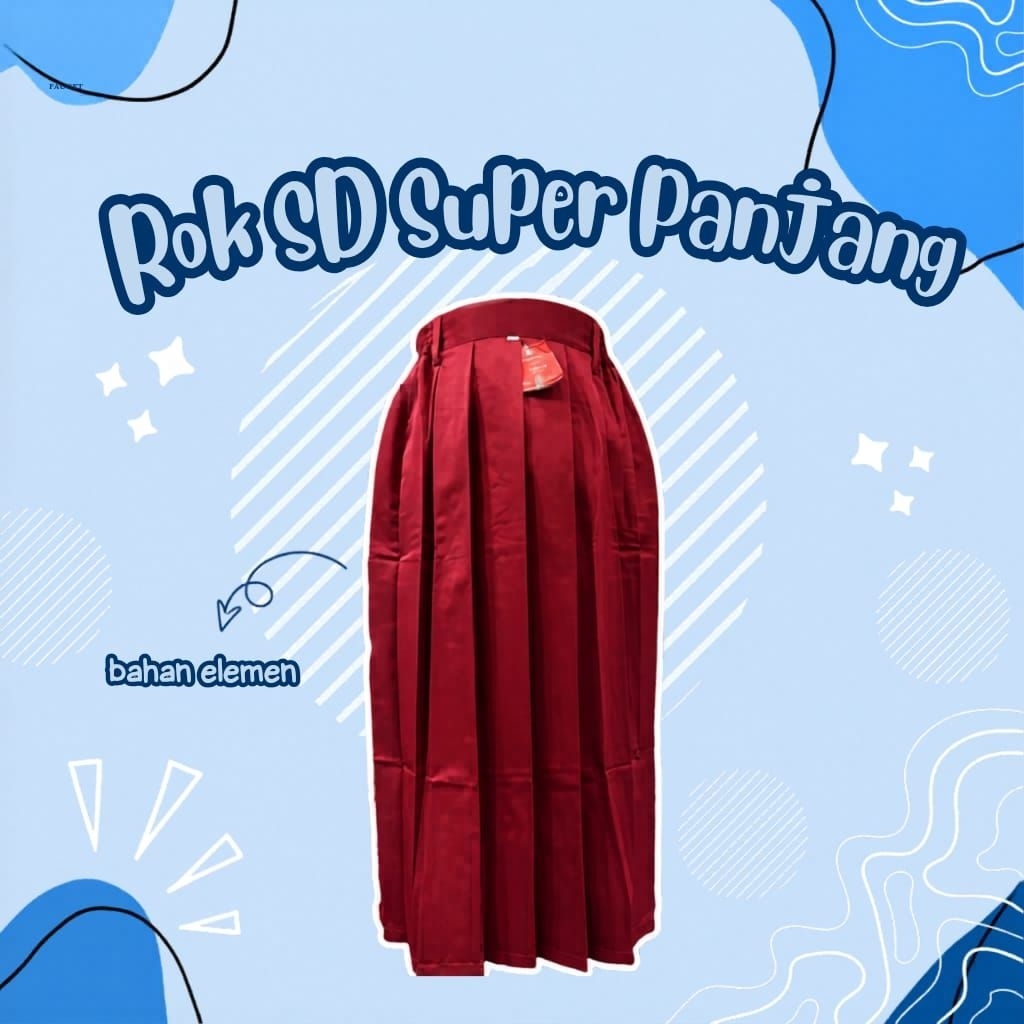 Rok sd / pramuka pajang super deresa ( bahan licin )