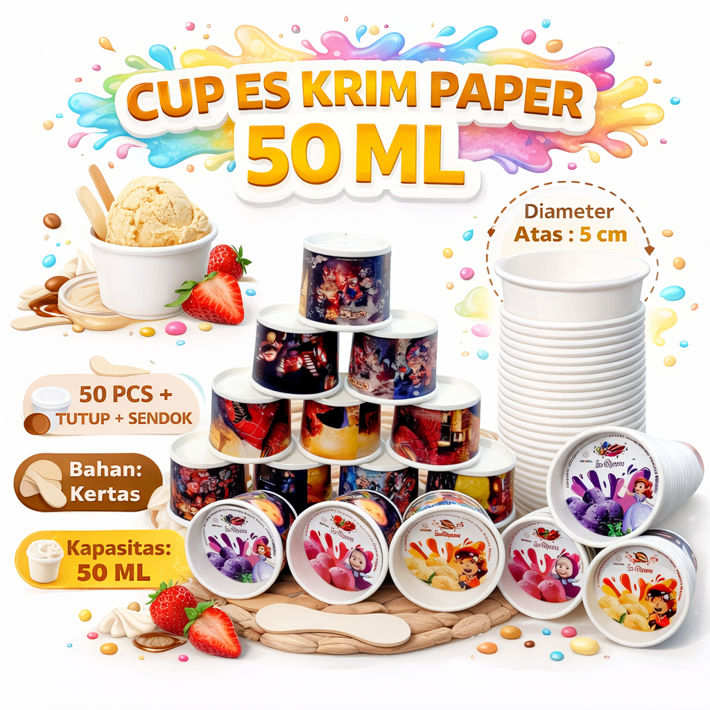 Grosir Paper Cup Es Krim - Cup Es Krim Murah - Jual Cup Es Krim 100 Ml
