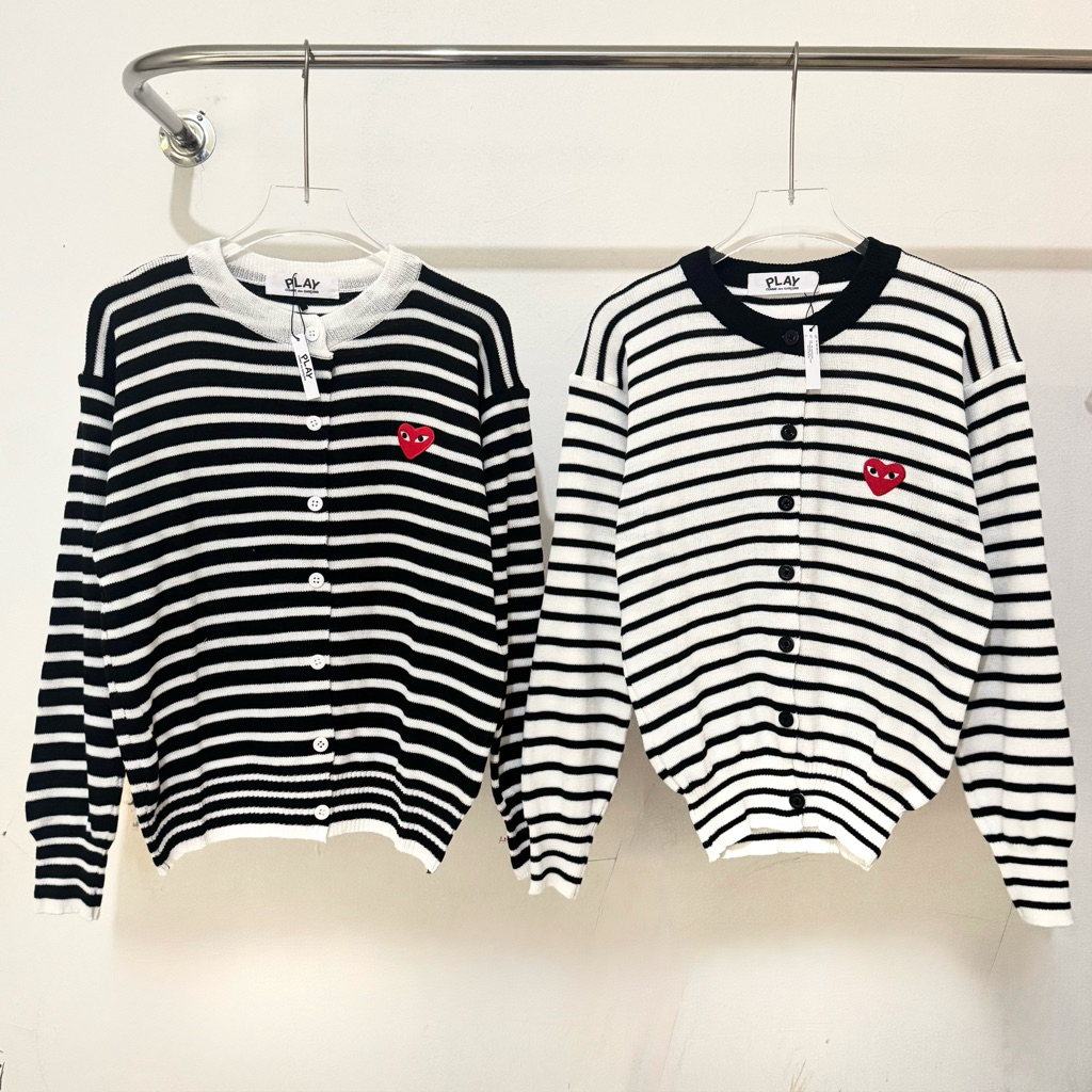 READY STOCK Cardigan CDG Play Stripe New
