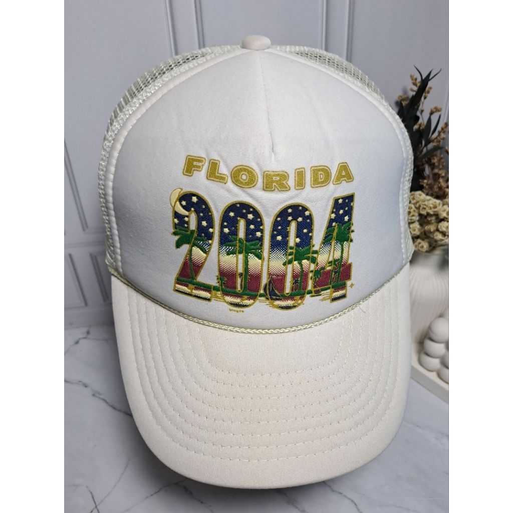 Topi Trucker Second Vintage / Preloved Florida 2024 Nissun Cap White