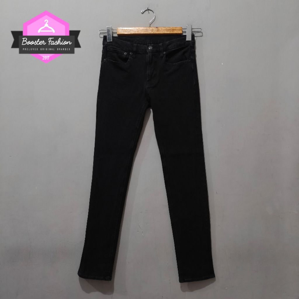 JEANS GU BY UNIQLO BLACK WASH ORIGINAL 466 SIZE 27-28