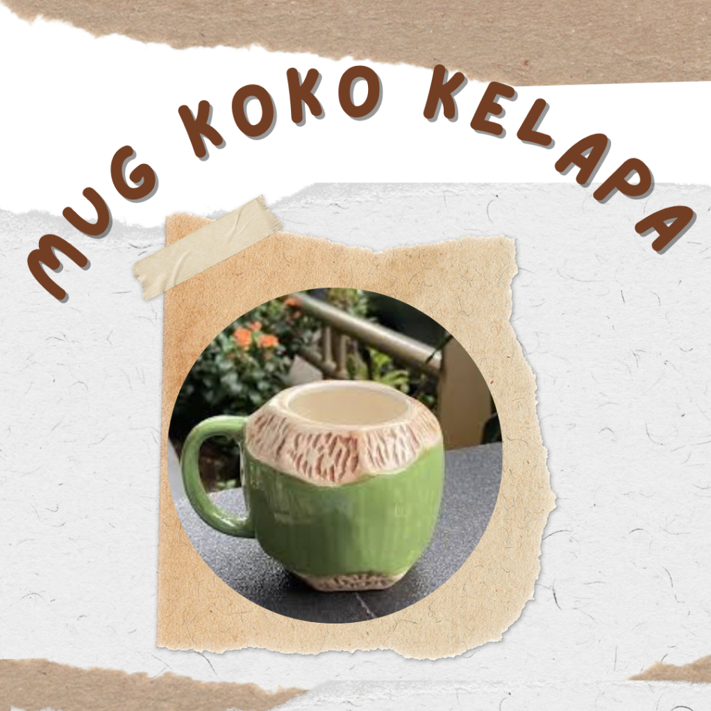 Mug Keramik Kelapa Coconut Mug Gelas Keramik Kelapa Muda Unik BISA GOSEND