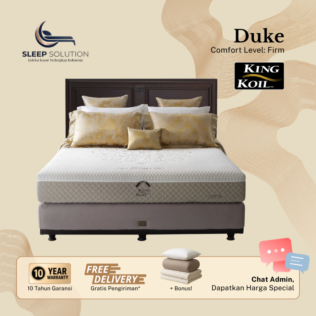 KING KOIL DUKE I Kasur Spring Bed | Matras Premium | 100x200, 120x200, 160x200, 180x200, 200x200