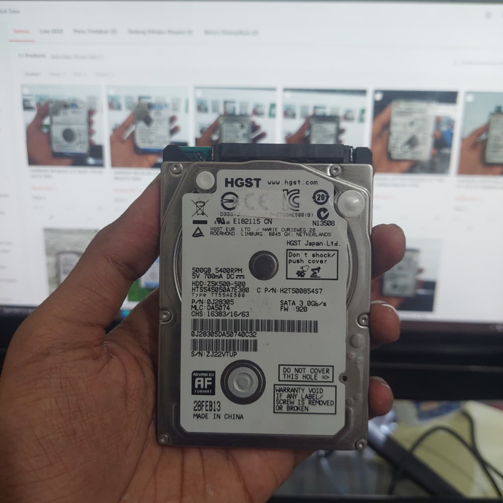 HARDISK LAPTOP HITACHI 2.5" 500GB SLIM KESEHATAN 100%