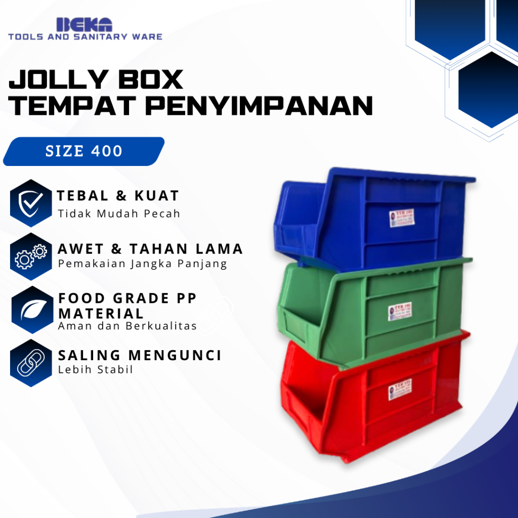 Jolly Box 400 /Keranjang Susun / Keranjang Sparepart / Perkakas Rumah