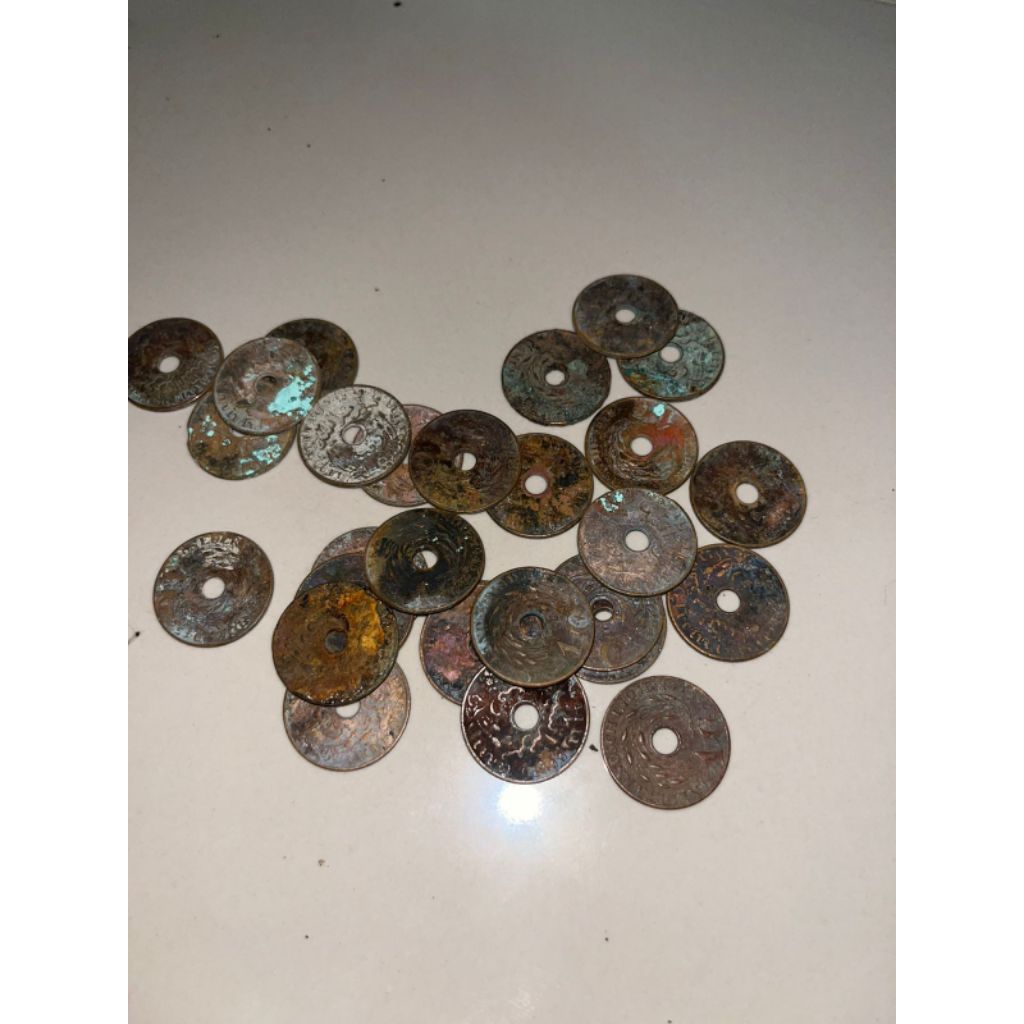 Koin kuno jaman belanda 1 cent bolong asli