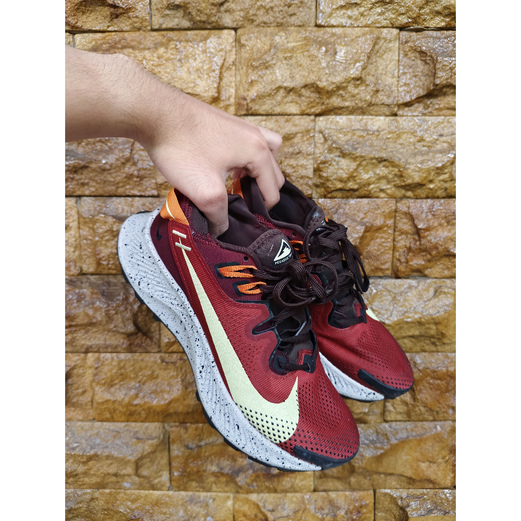 Nike Zoom Pegasus Trail 2 Maroon Tosca Premium Original | Size 38