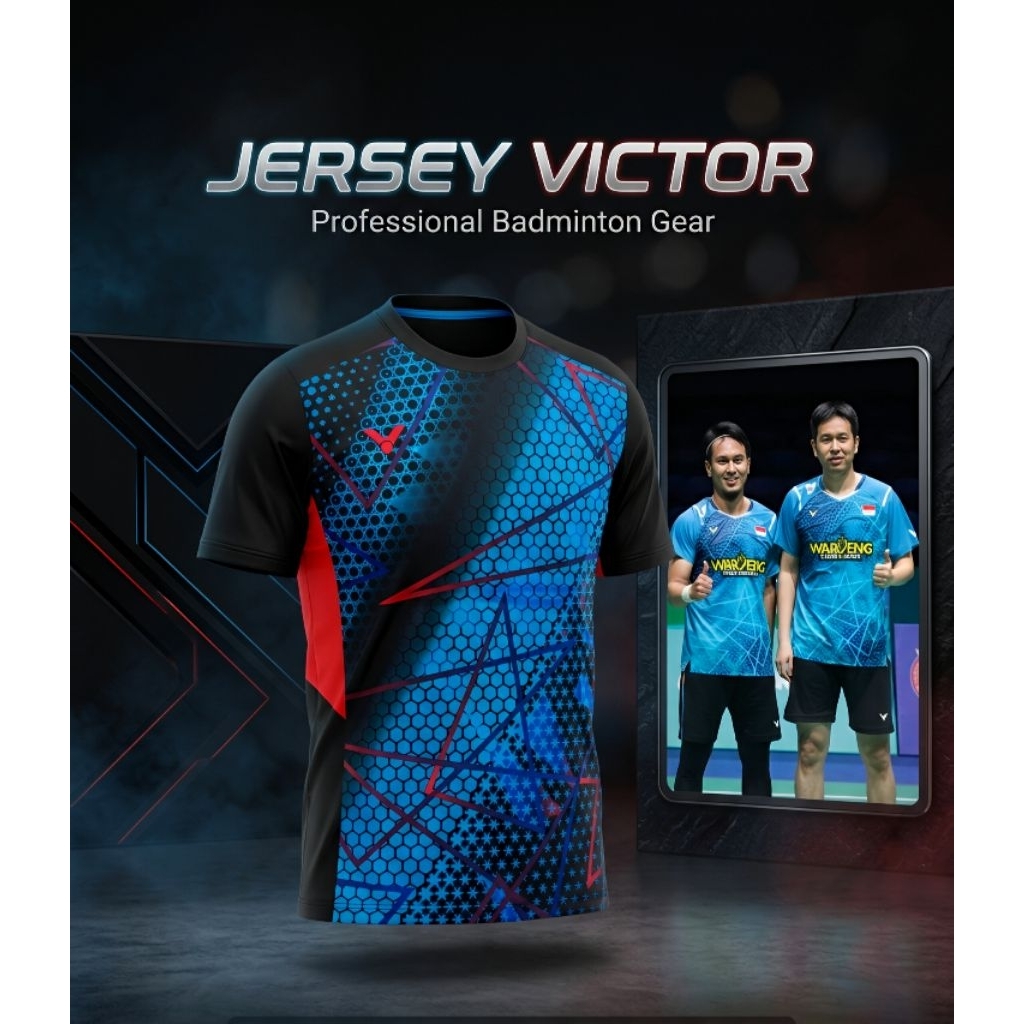 Jersey kaos badminton tenis atletik Victor