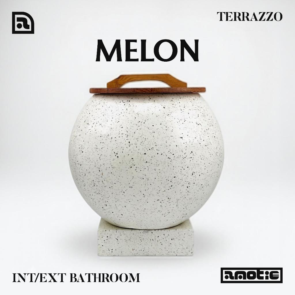 Bak Mandi Terazzo  Minimalis Teraso Gentong Tempat Air Tipe Melon Terbuat dari Marmer Tebal Modern B