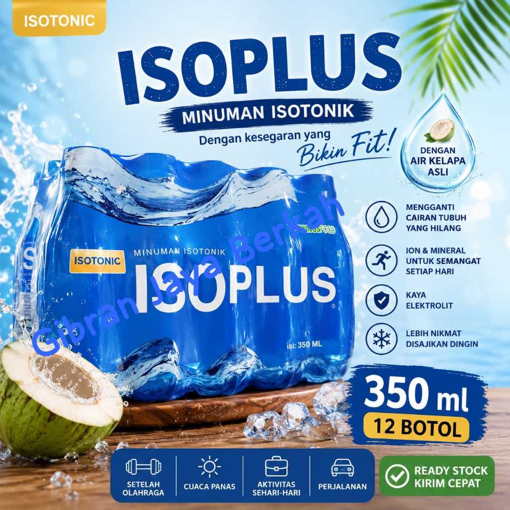 Minuman Isotonik ISOPLUS 12 Botol 350ml - Merehidrasi Tubuh, Menyeimbangkan Ion, Mudah Diserap
