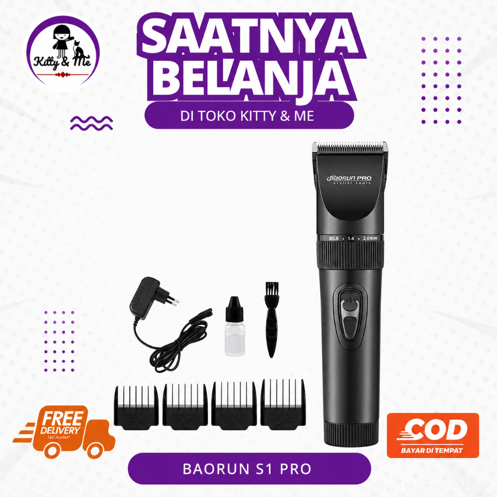 BAORUN S1 - Alat Cukur Bulu Domba - Mesin Cukur Hewan - Alat Cukur Bulu Hewan Elektrik