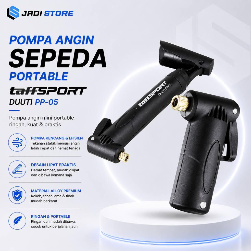 TaffSPORT DUUTI Pompa Angin Ban Sepeda Portable PP-05 – DUUTI Pompa Sepeda Mini Portable Alloy Pompa