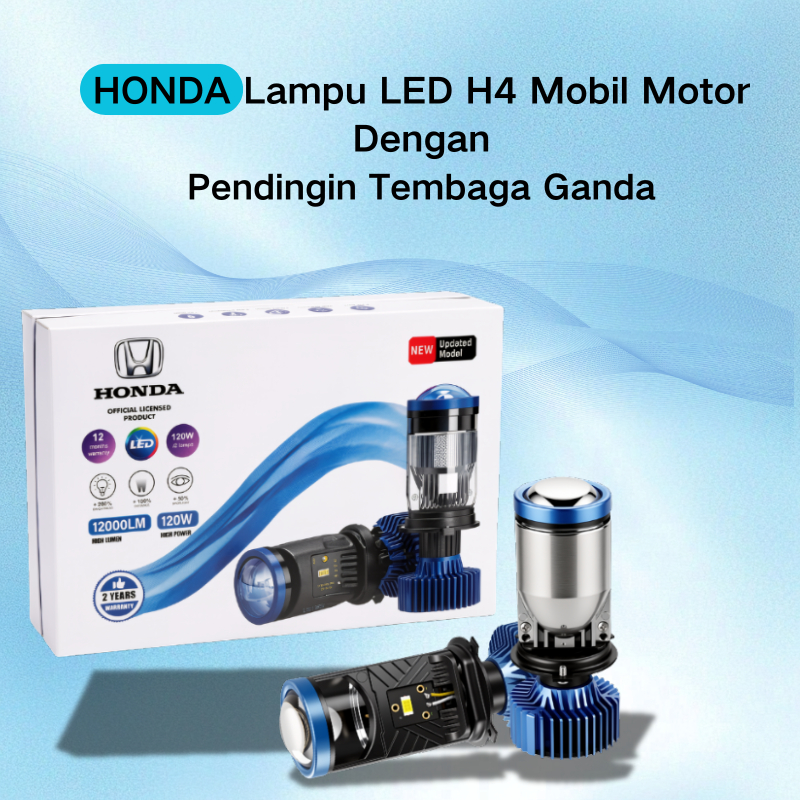 Honda Proyektor Mini Lampu LED H4 untuk Mobil & Motor, Lampu Mobil H4 Super Terang, Lampu LED Mobil 