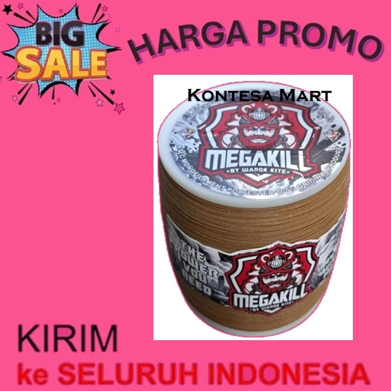 Senar Gelasan Mega Kill Matot 0,23 Layangan Halus Super Tajam Benang 2000 Yard Kite Sukoi Turnamen