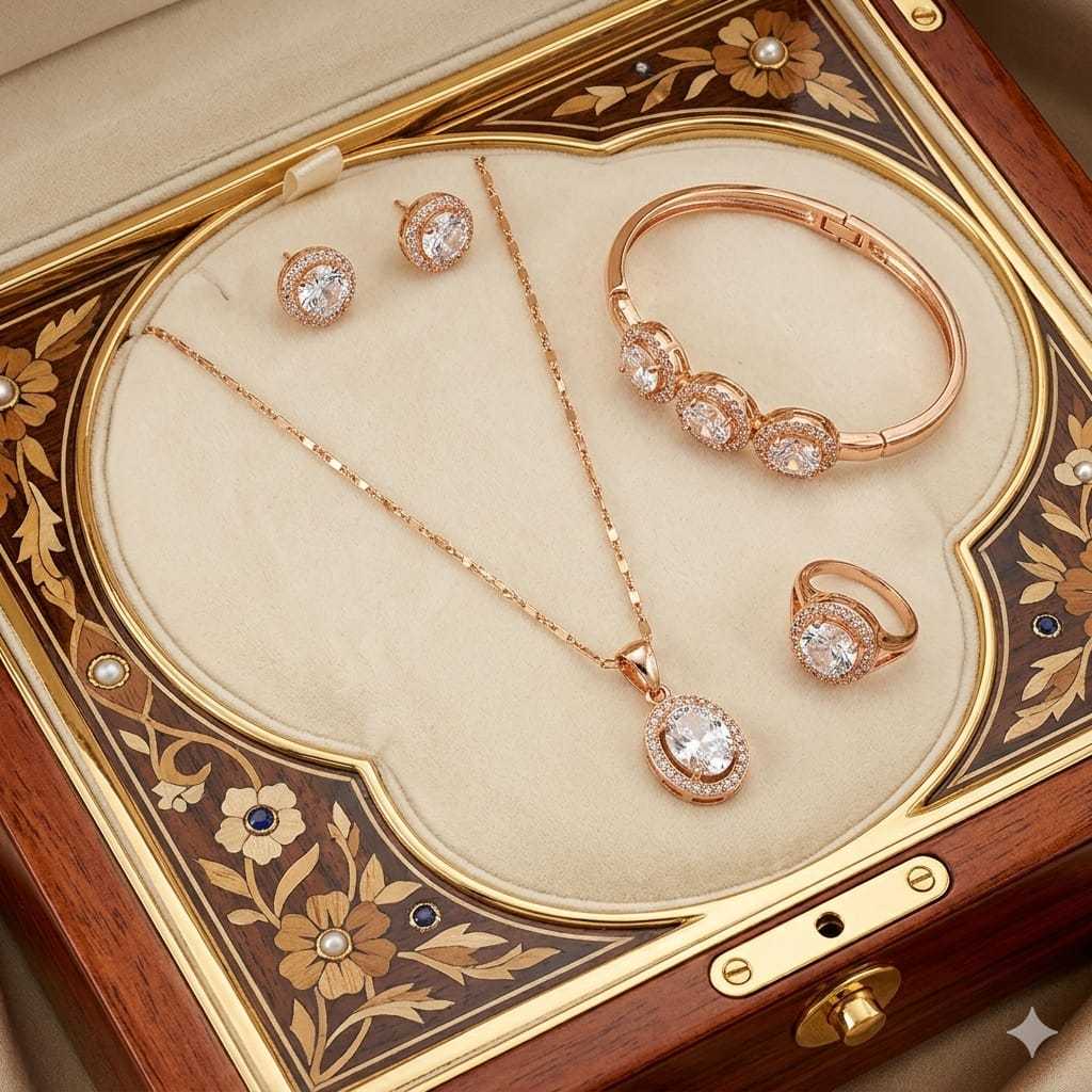 36SE 5pcs Kalung Set Anak Titanium Anti Karat Asli Perak Set Anting-Anting