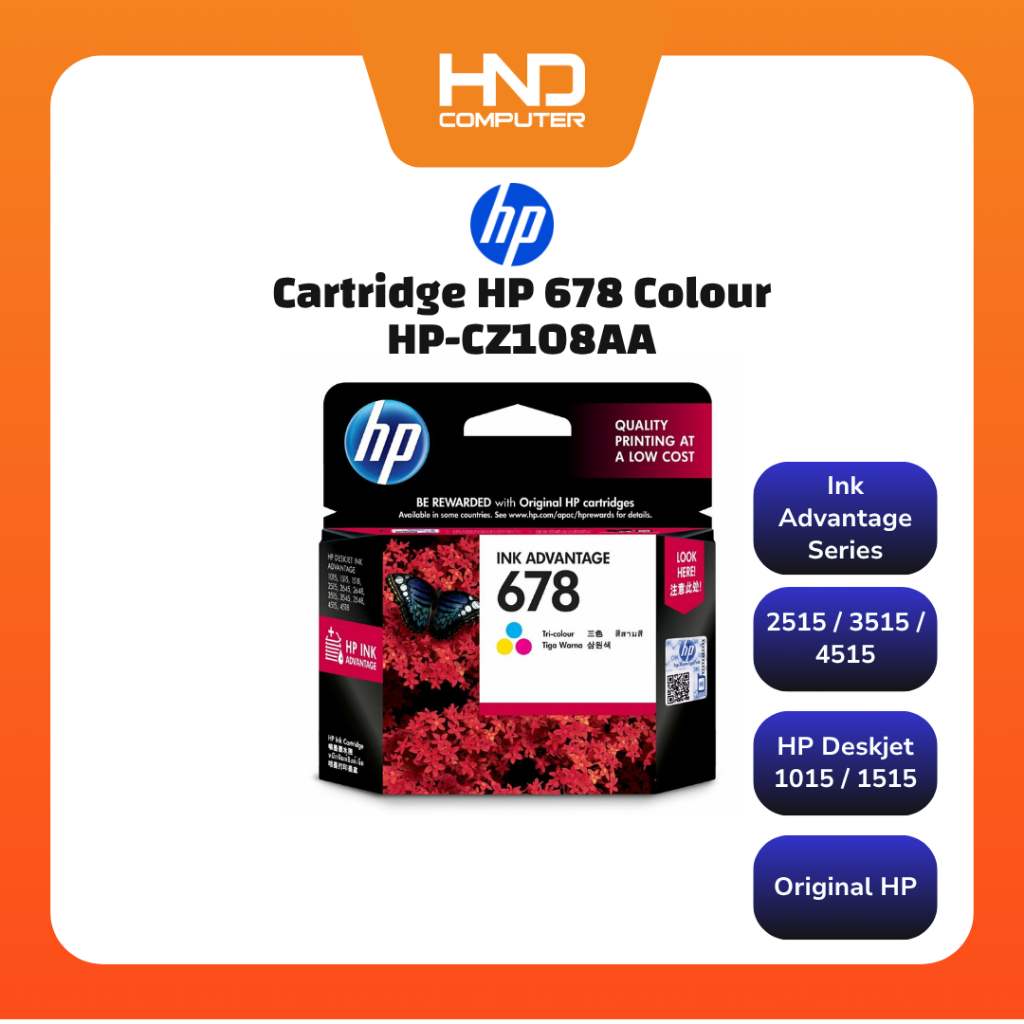 Cartridge Printer HP Original 678 Black / Color