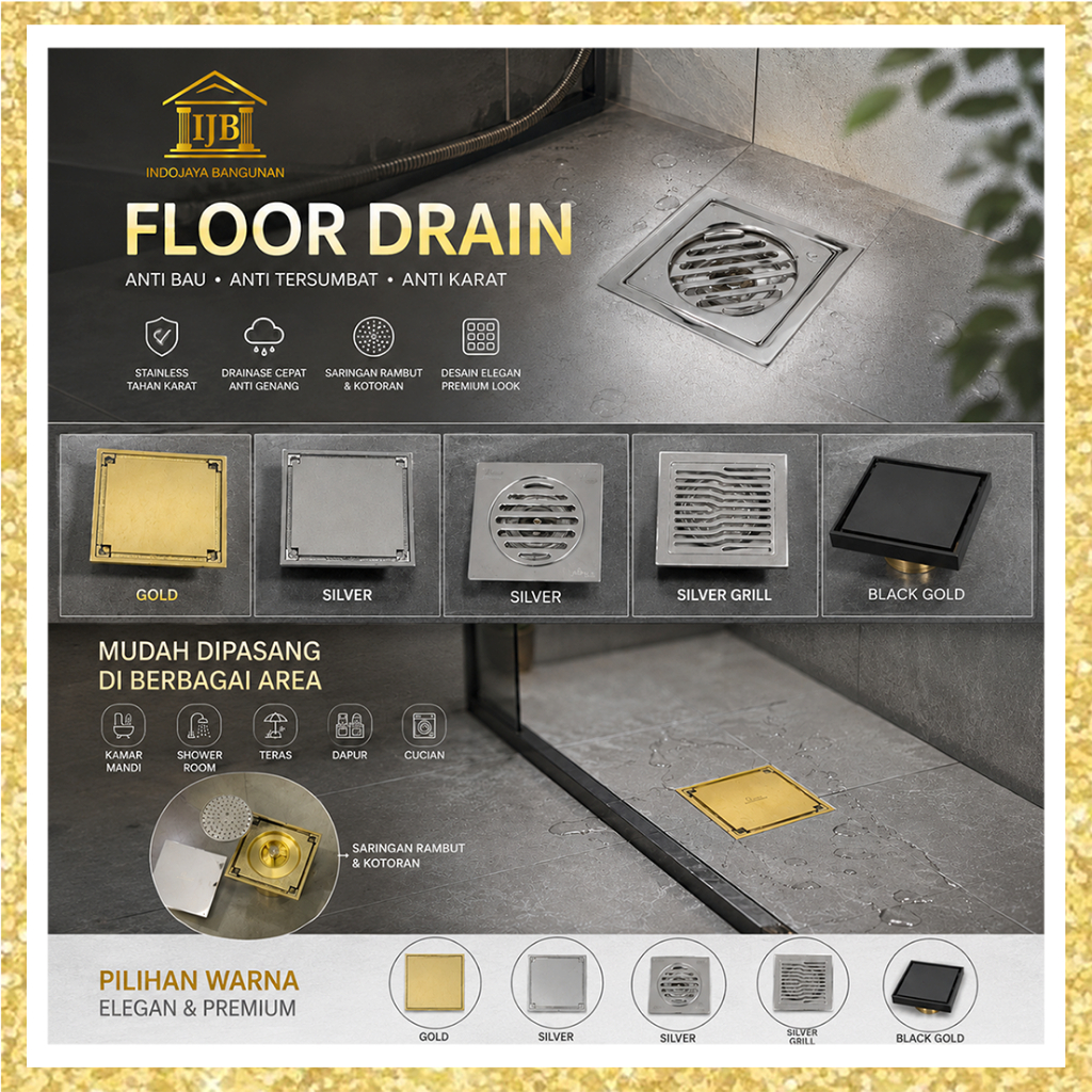 Floor Drain / Saringan Air Kamar Mandi Lantai Saringan Got Hitam