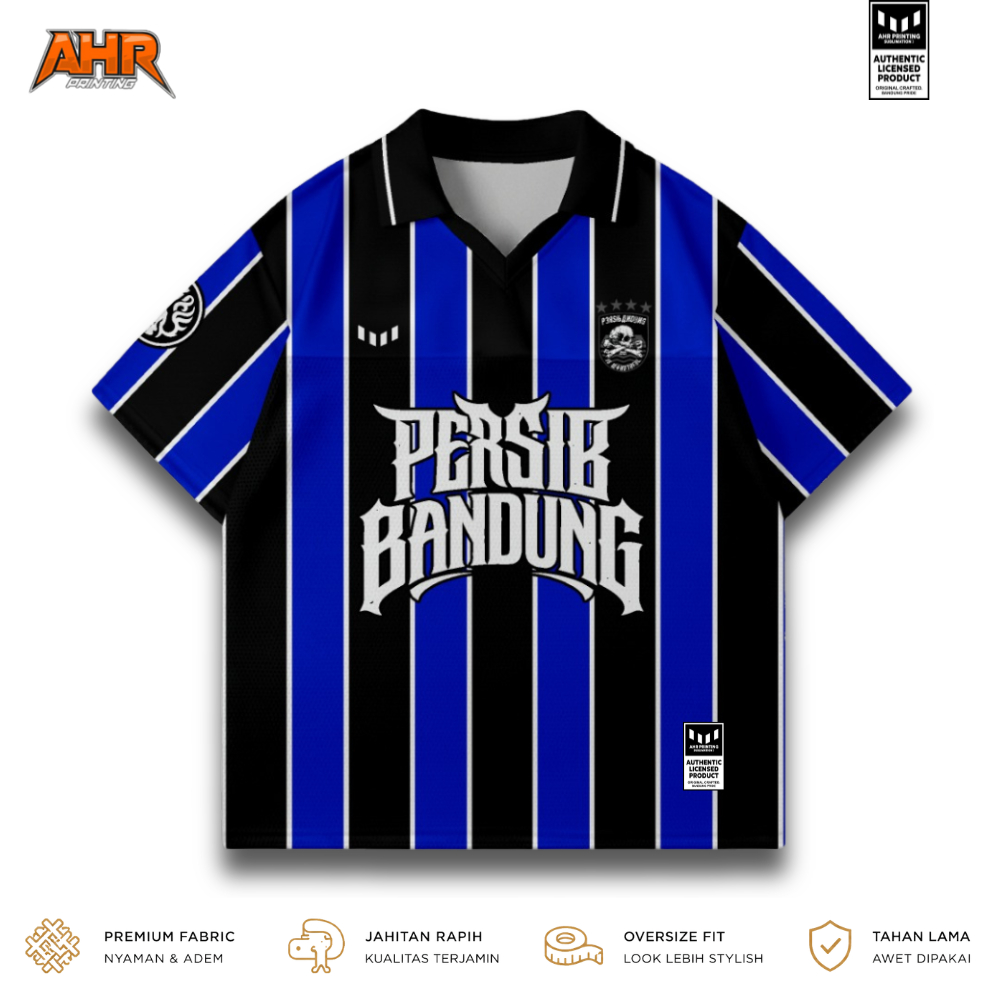 AHR Jersey Persib Bandung Oversize Retro Heritage Stripes Edition Full Printing Sublimasi Premium Un
