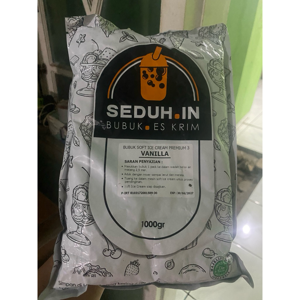 bubuk es krim soft es krim vanilla
