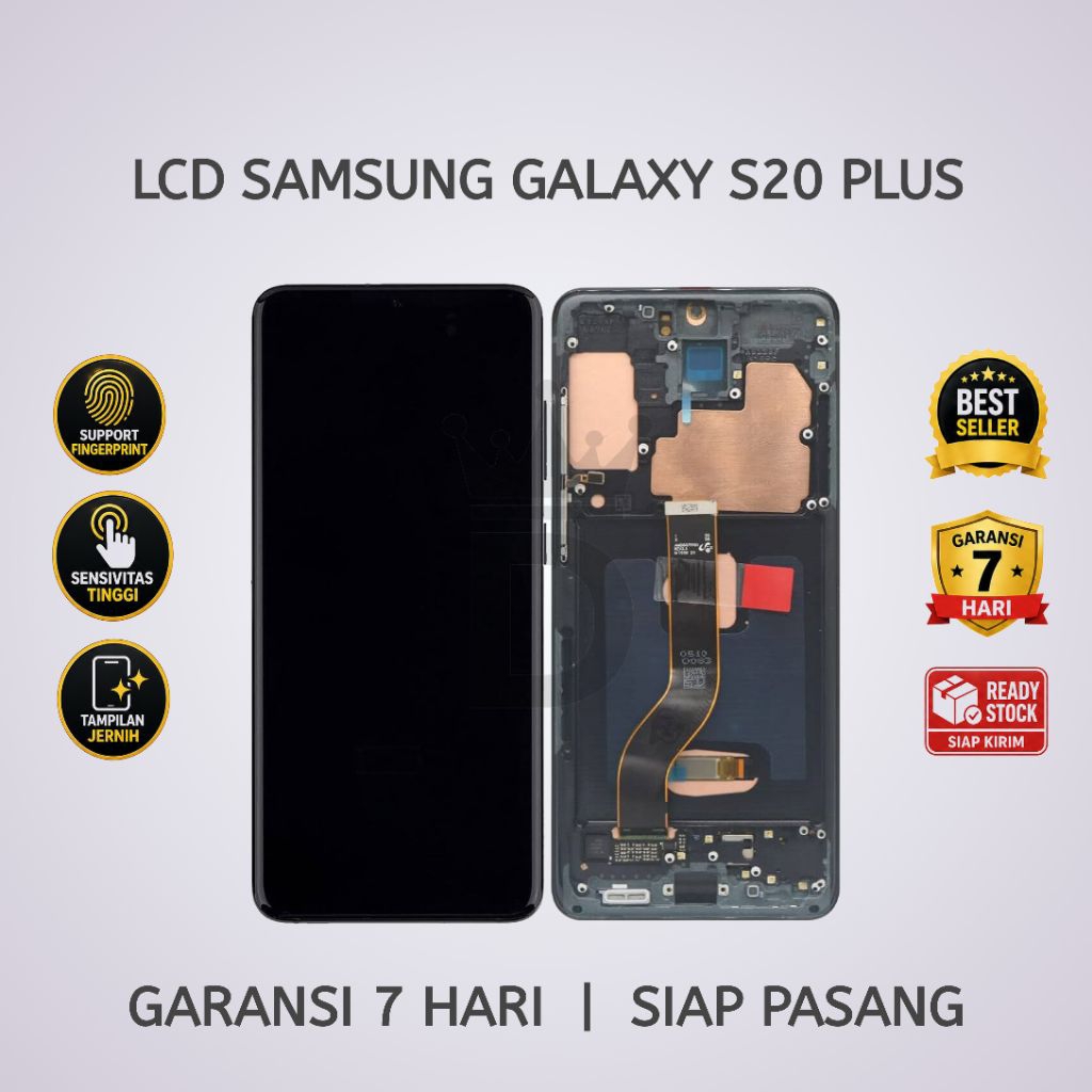 LCD TOUCHSCREEN SAMSUNG S20 PLUS CURVED OLED FINGERPRINT FULLSET + FRAME