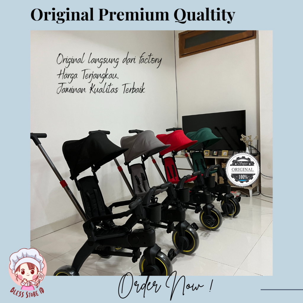 Sepeda Lipat Anak Roda 3 Stroller Sepeda Bayi Roda Tiga Stroller Lipat Bayi