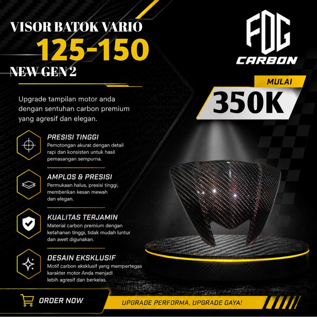 Visor batok Vario K2V Gen 2 Carbon asli