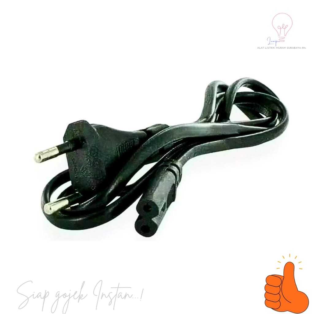 Kabel JACK JEK ANGKA 8 Kabel Power Listrik CPU, Magic Com, TV LED, Printer Laser dan Raket Nyamuk