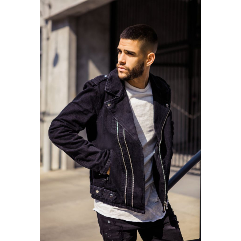 Denim Moto Jacket Yamma Luxury High Class Ramones Trucker Denim Bikers Jacket